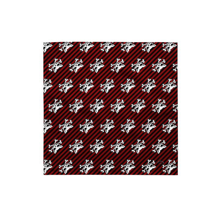 Blaque and Red Stripped Kat Skull Bandana product image (1)