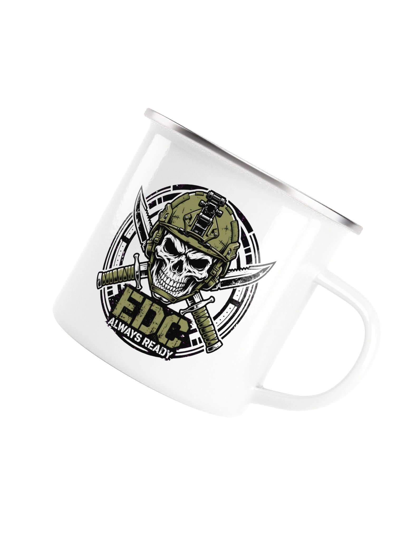 Tactical EDC Camp Mug – Stainless Steel Enamel Coffee Cup for Outdoor & Survival Enthusiasts product image (4)
