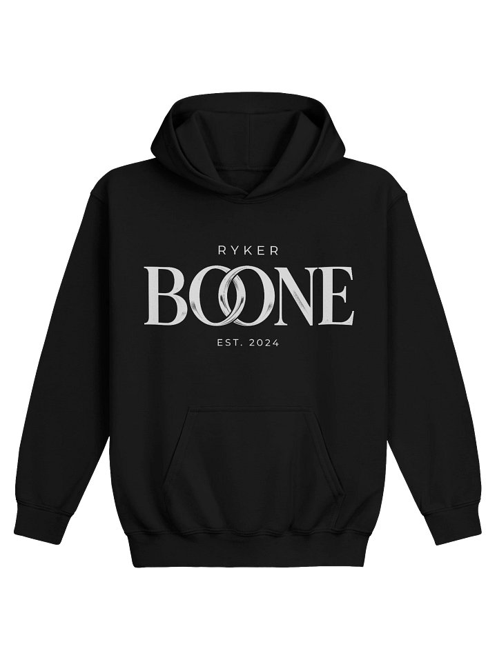 Ryker Boone Youth "Backroad Kid" Heavy Blend Hoodie (Black/White Logo) product image (1)