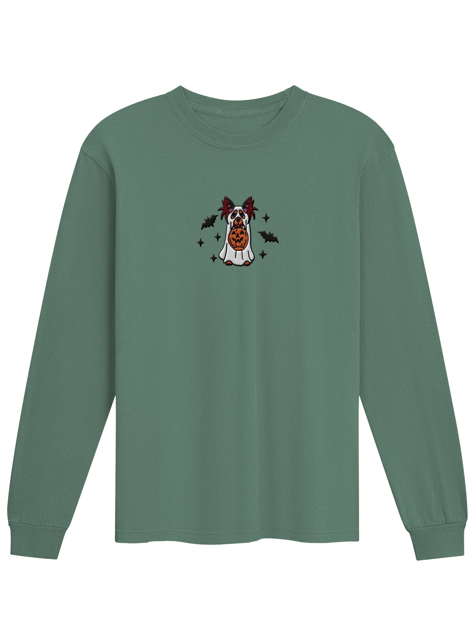 Halloween Longhaired Chihuahua(Chocolate & Tan) Embroidered Long-sleeved T-Shirt product image (4)