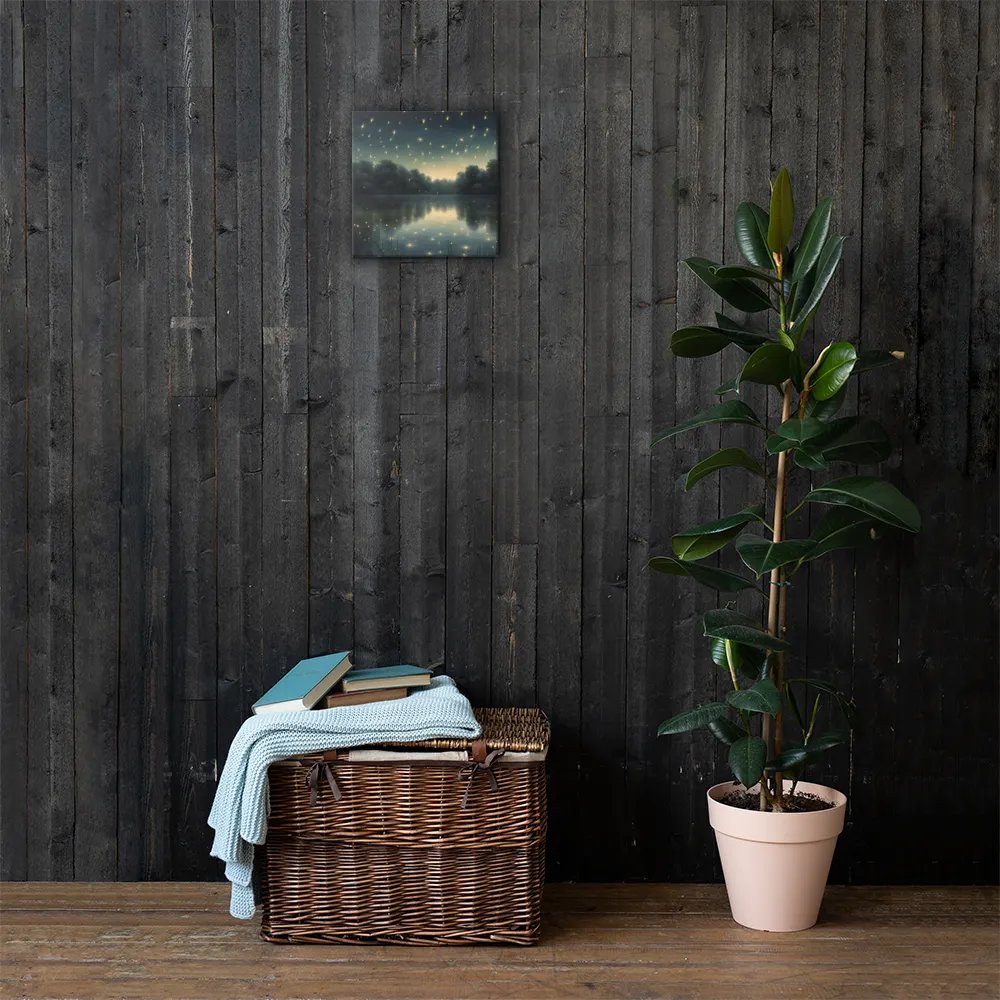 Evening Lake Scene With Fireflies Wall Art product image (3)