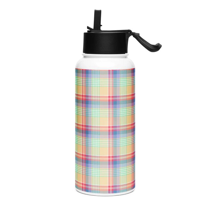 Bright Pastel Plaid Water Bottle product image (2)