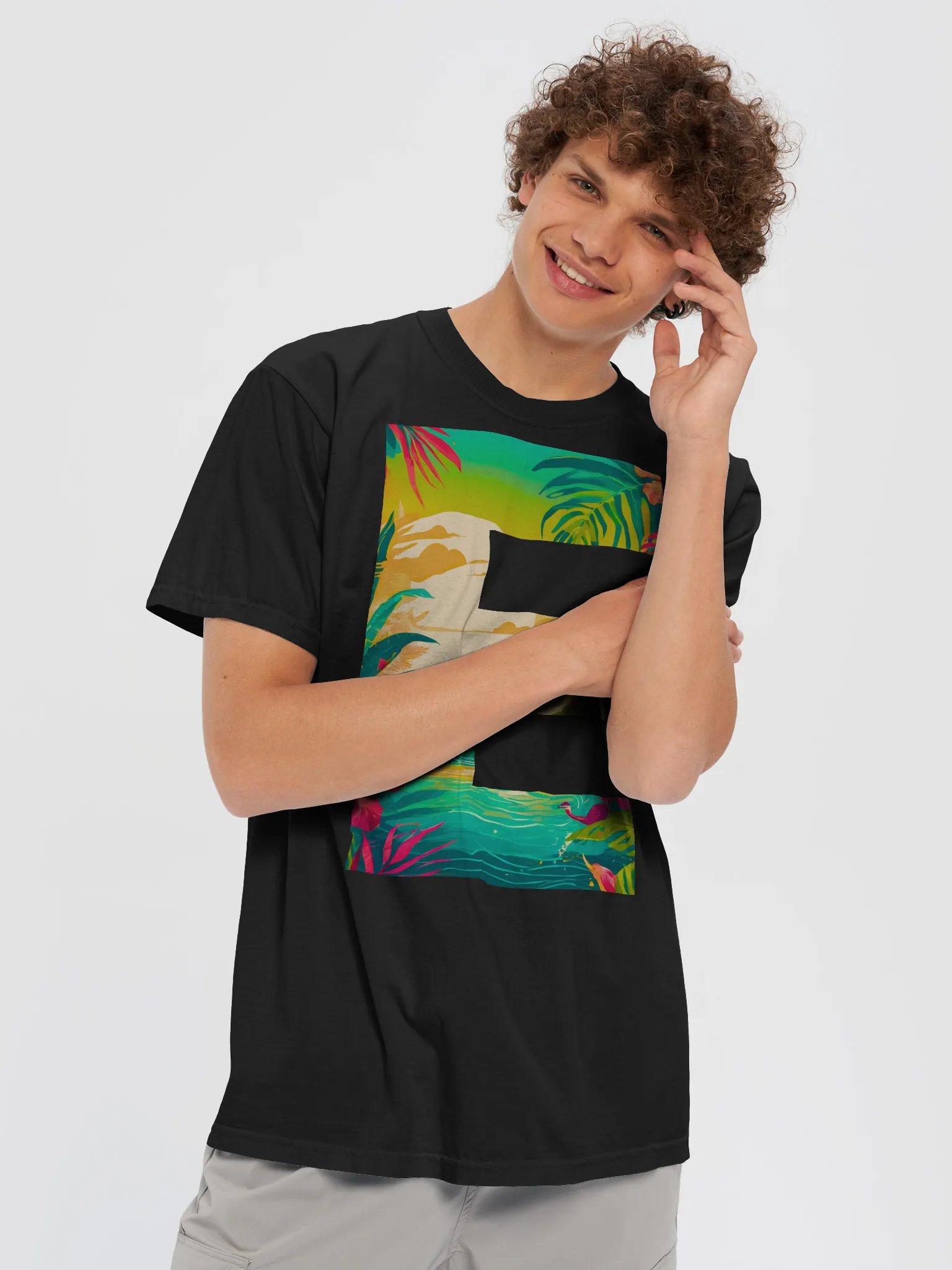 Tropical Sunset Paradise T-Shirt (Letter-E) product image (4)