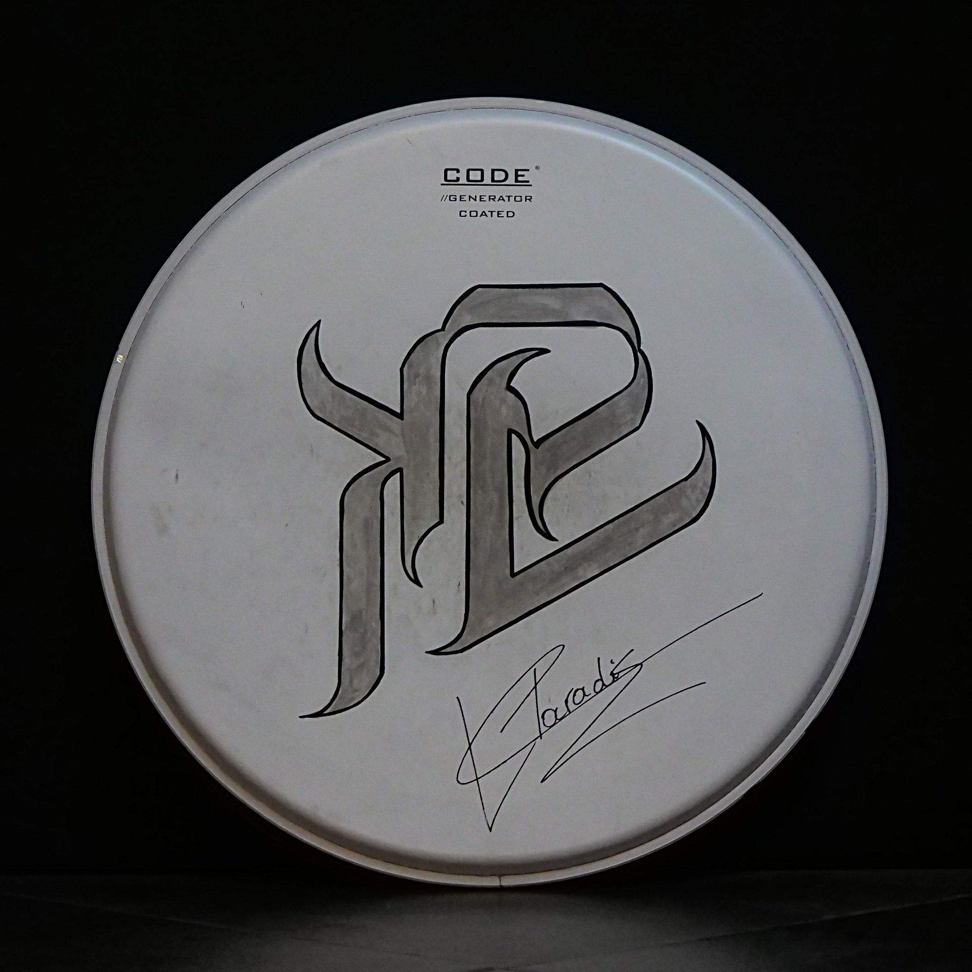 KPV logo signed drumhead 10 Grey product image (1)