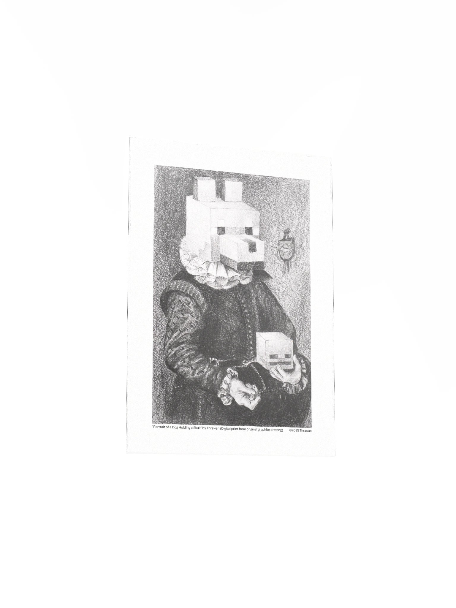 "Portrait of a Dog Holding a Skull" Digital Print product image (3)