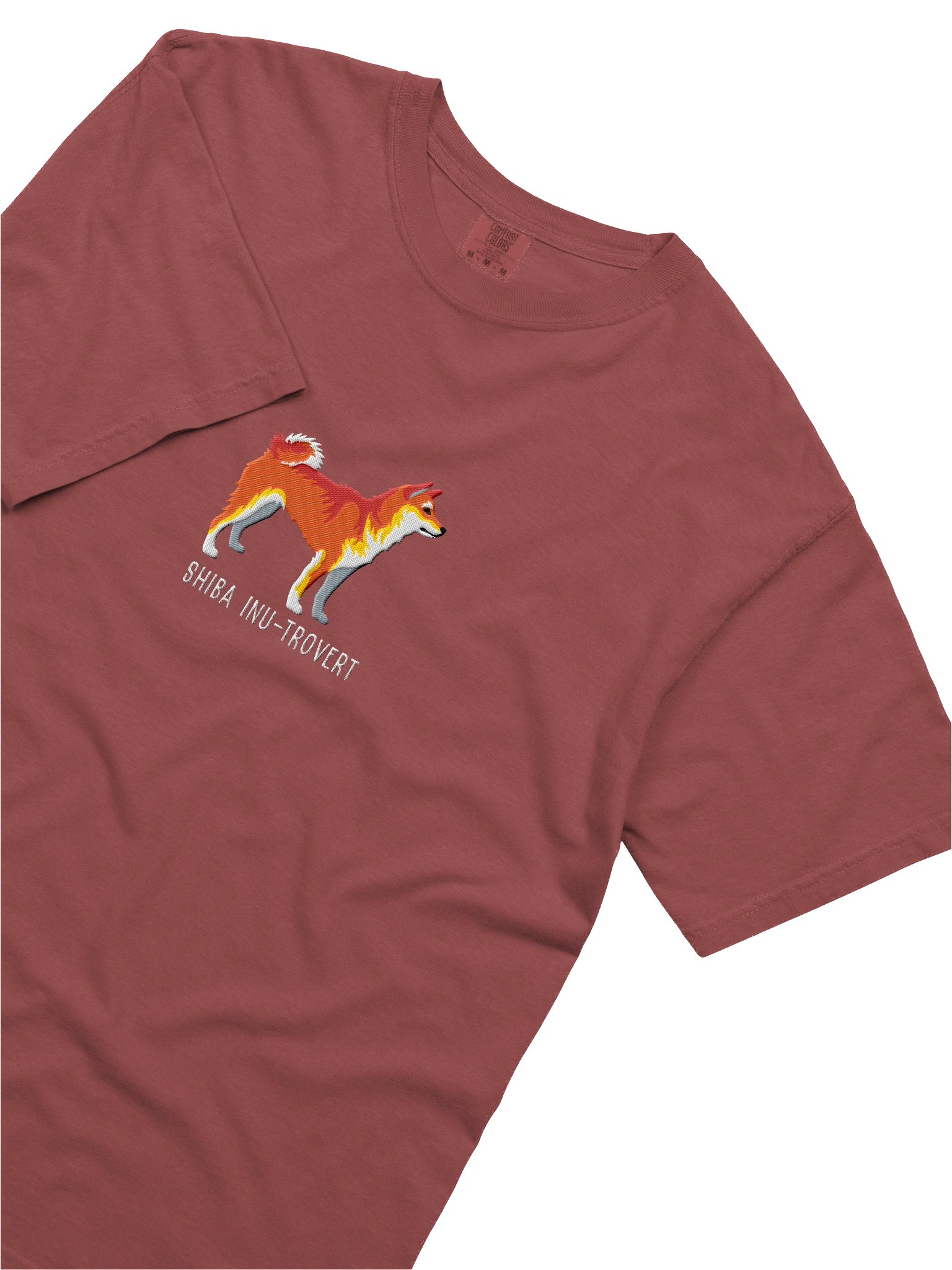 Shiba Inu-trovert T-Shirt(Embroidered) of a Shiba Inu(Red) product image (8)