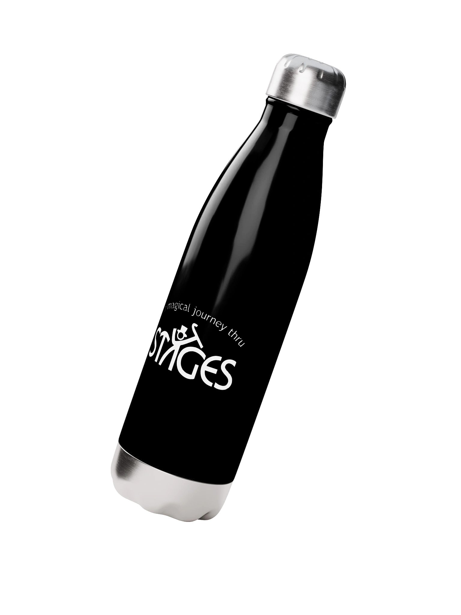Narrow Mouth Black Stainless Water Bottle - Stages Logo product image (3)