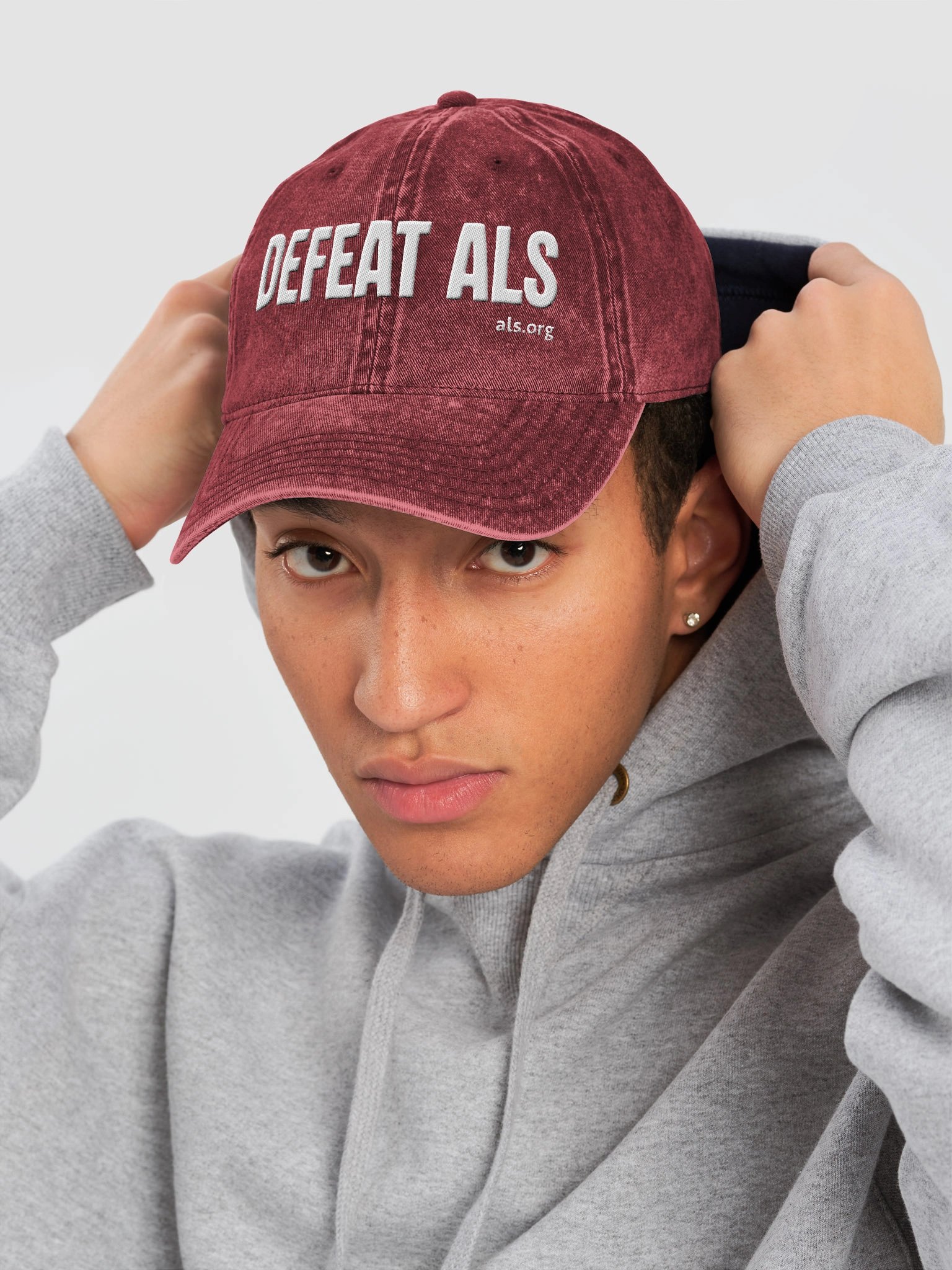 Defeat ALS Vintage Wash Hat - Straight Text product image (7)