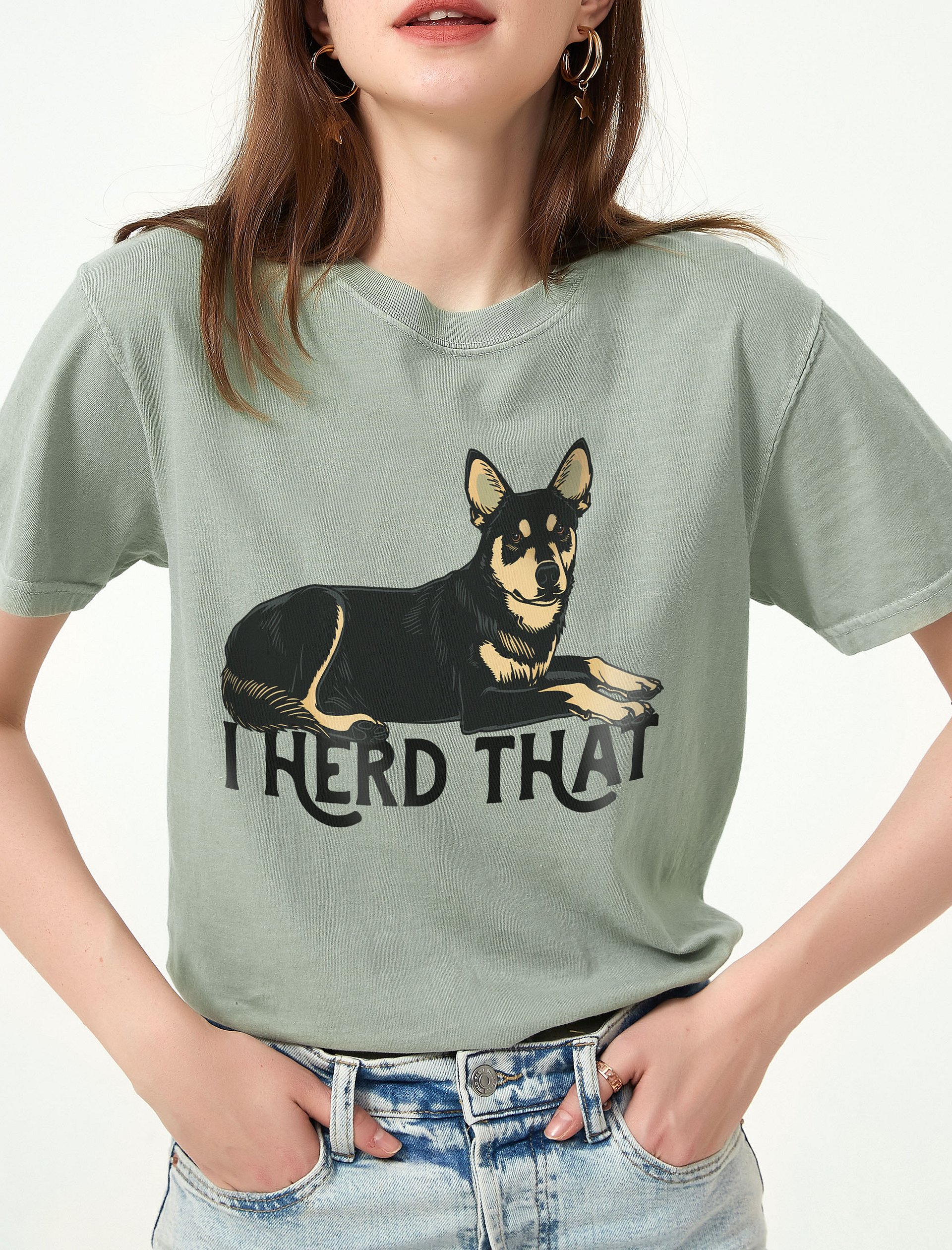 I Herd That T-Shirt | Funny Australian Kelpie (Black) Shirt for Herding Dog Owners product image (2)