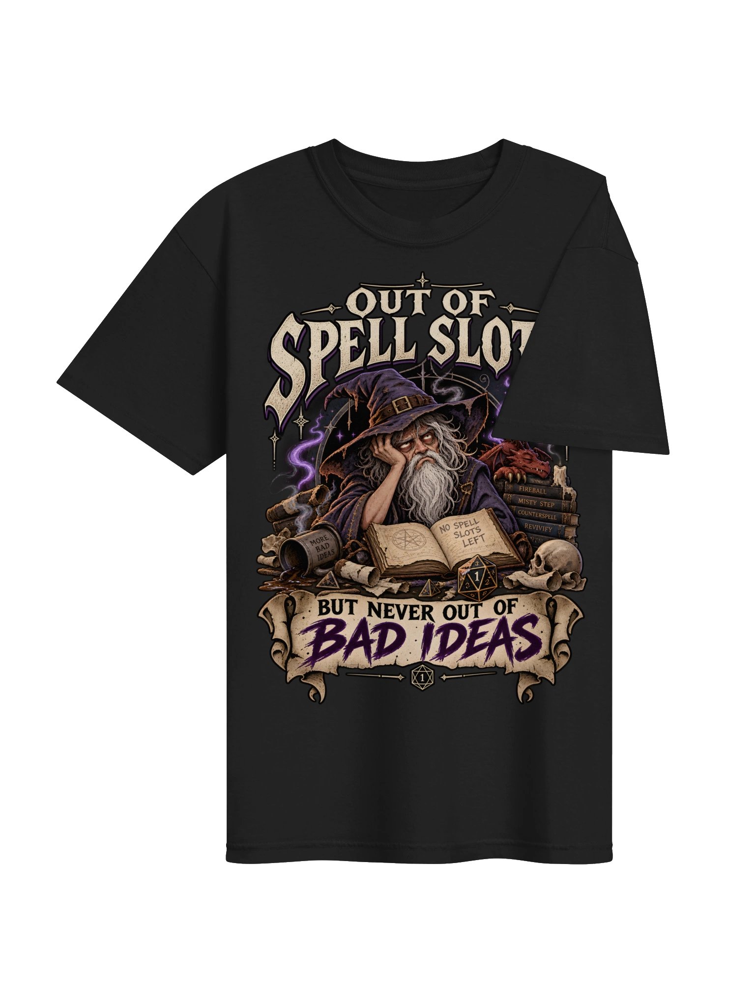 Out of Spell Slots Fantasy Wizard Tee product image (5)
