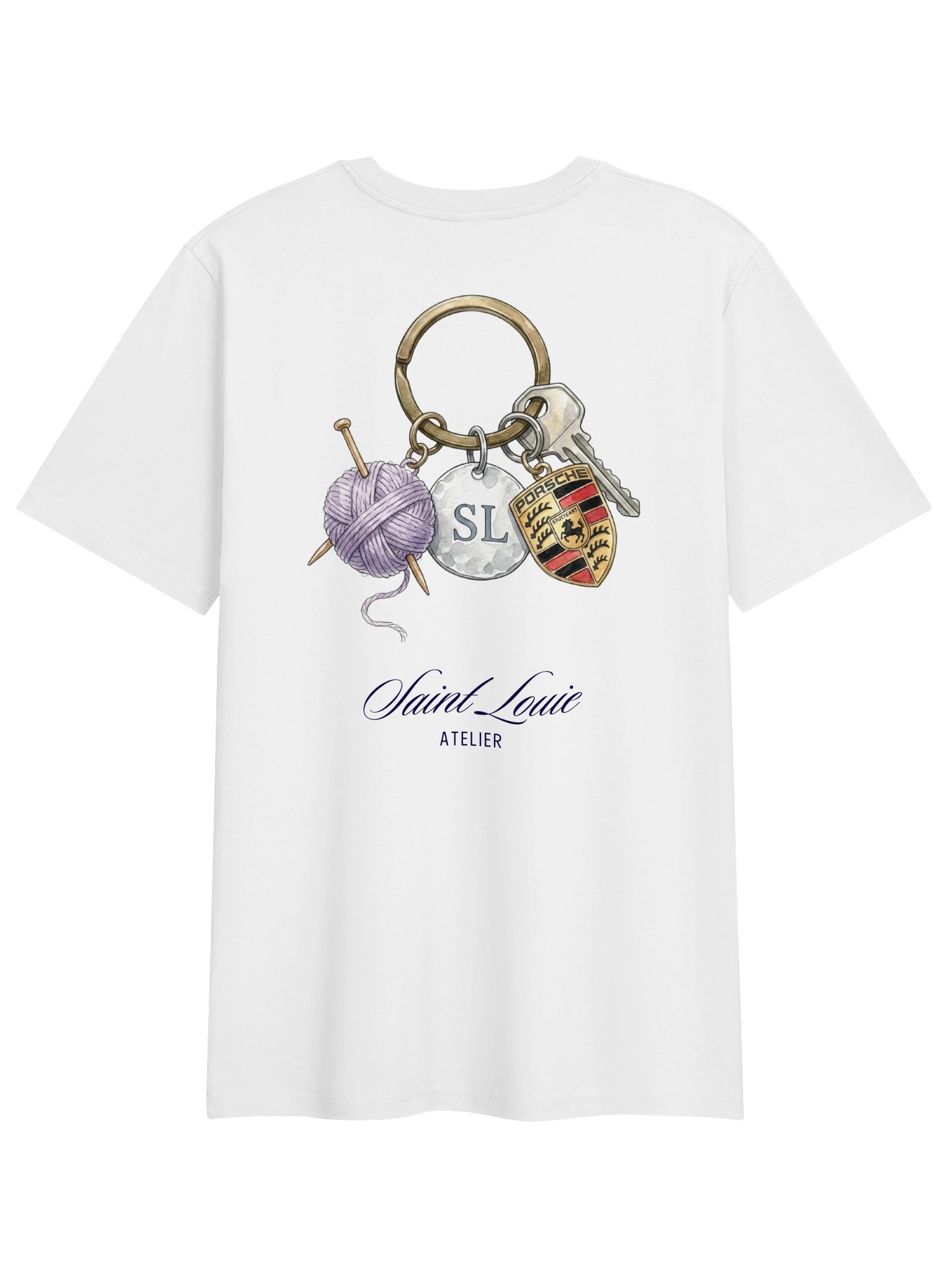 Keychain, Saint Louie Organic soft Tee, White product image (1)