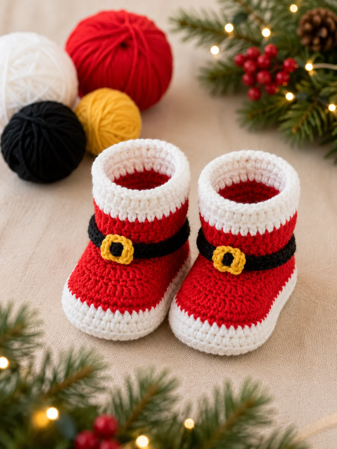 Santa Baby Booties Crochet Pattern PDF product image (5)