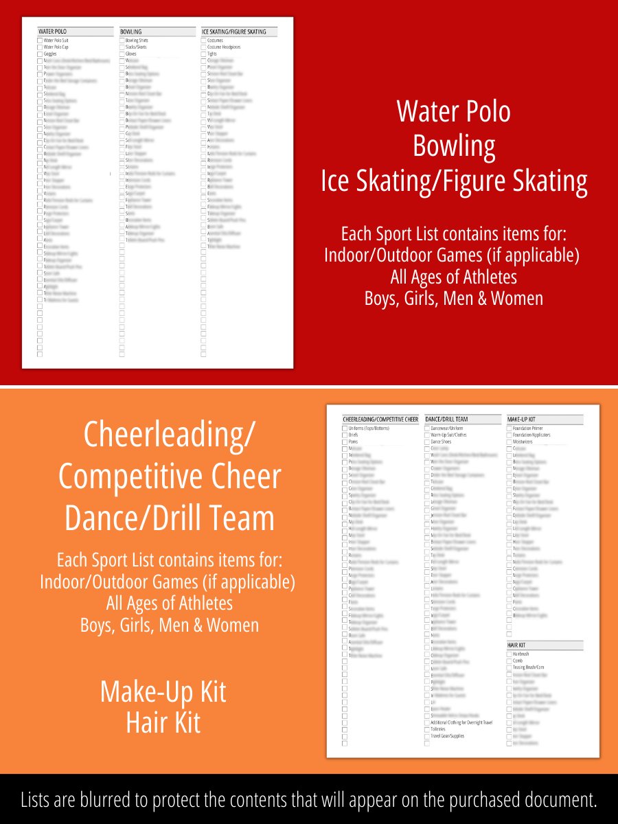 Sports Packing List - Tournaments, Games & Competitions product image (6)