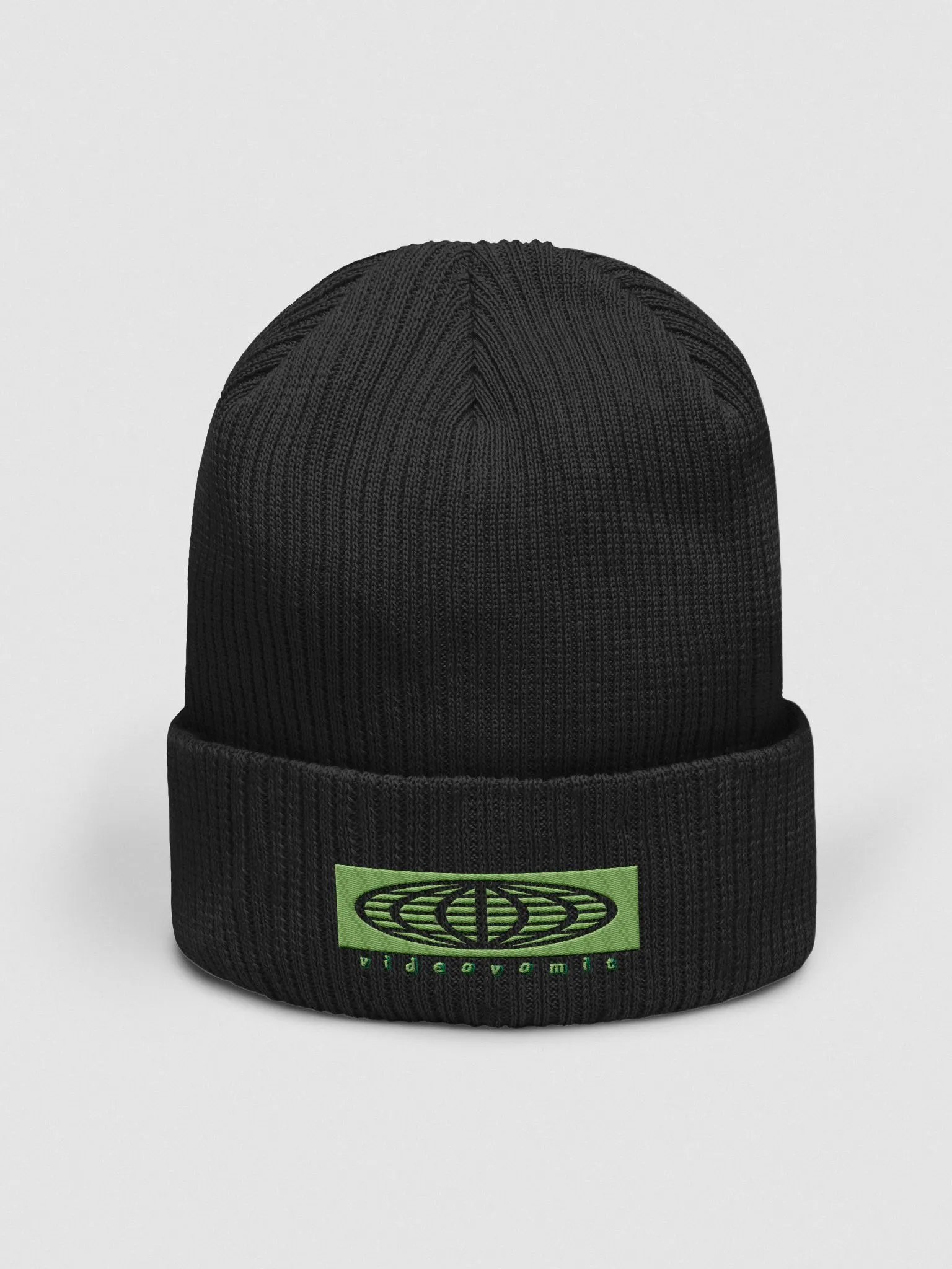 Globe embroidered beanie product image (1)