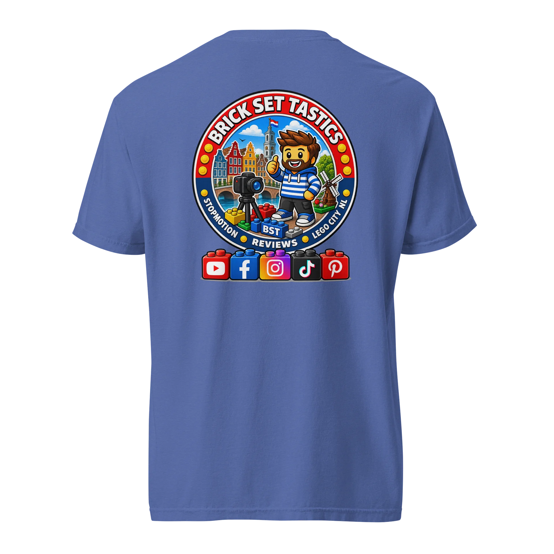 Social tshirt blauw product image (2)