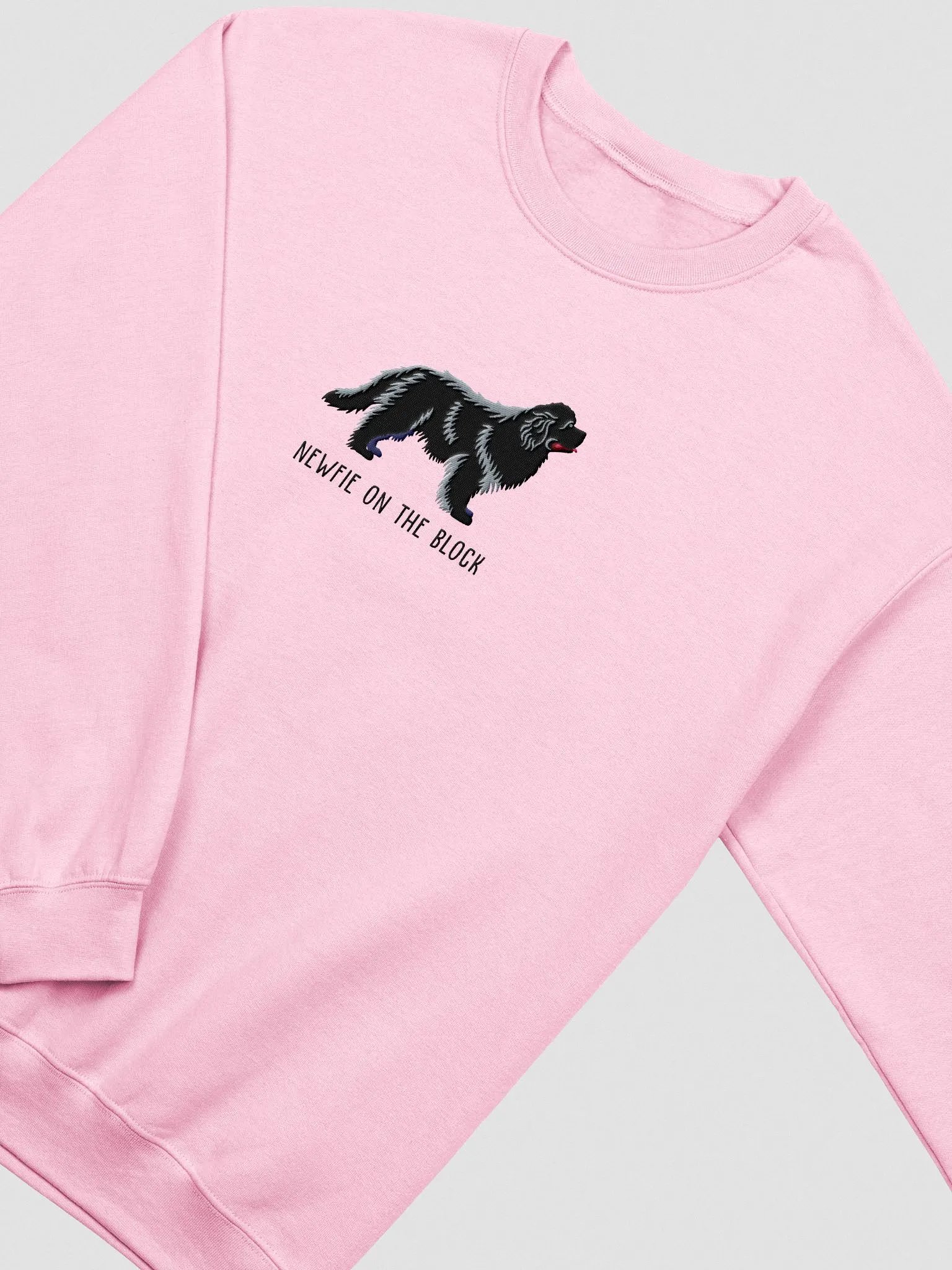 Newfie on the Block Sweatshirt (Embroidered) of a Newfoundland(Black) product image (6)