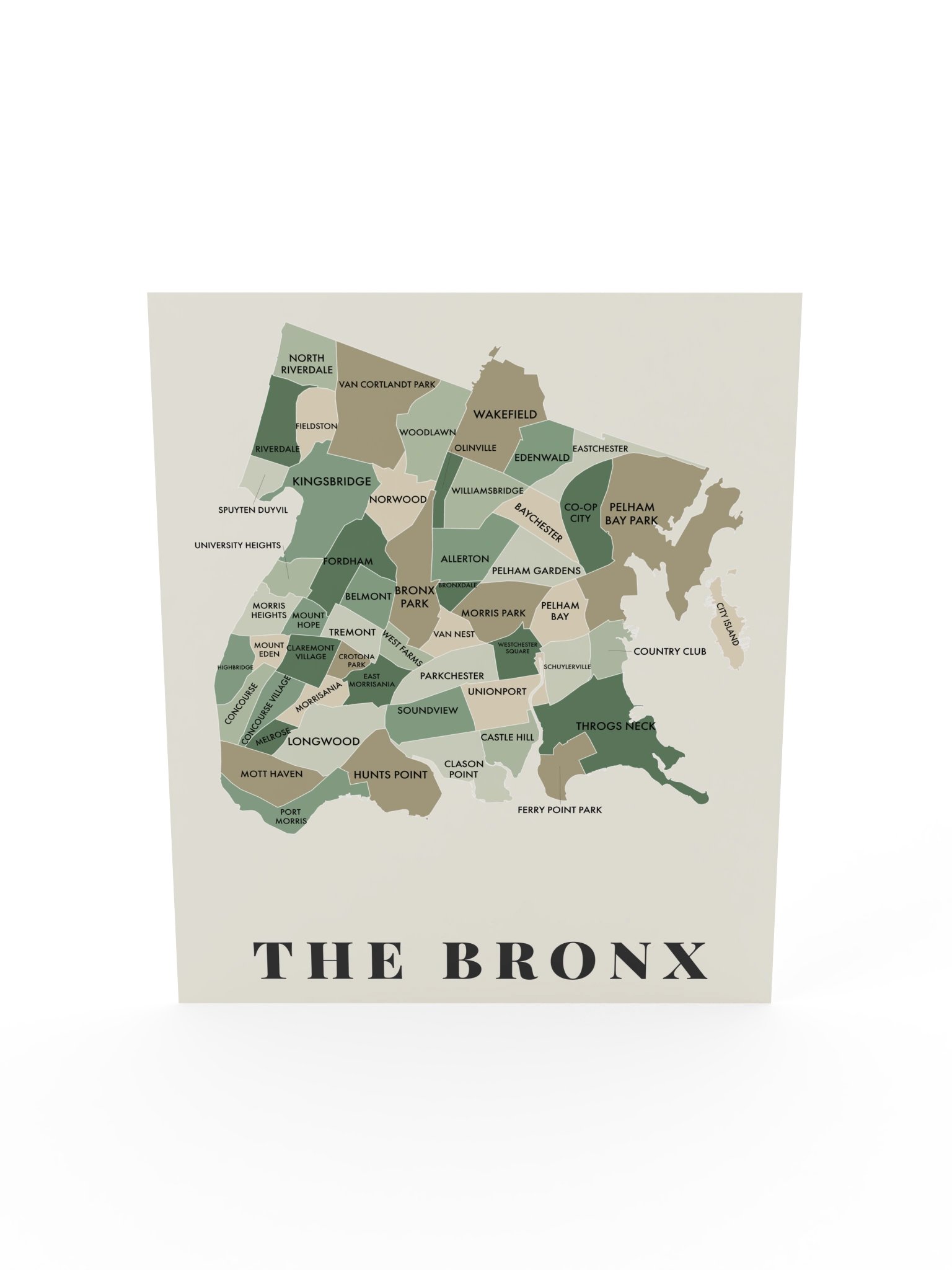 Bronx Neighborhood Map (Sage) [all] product image (1)