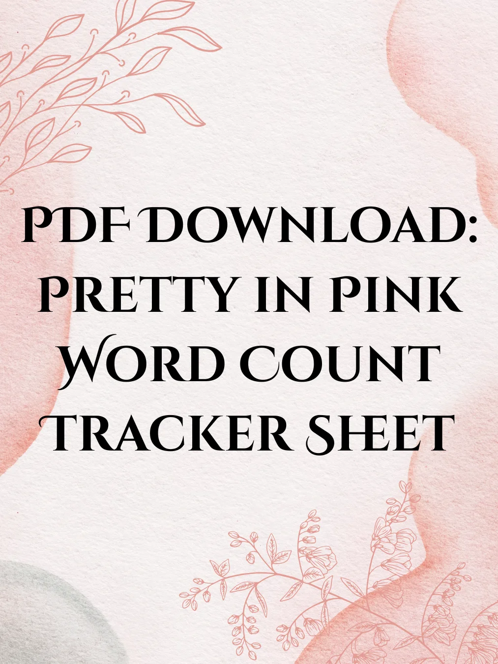 PDF Download: Pretty in Pink Word Count Tracker product image (1)