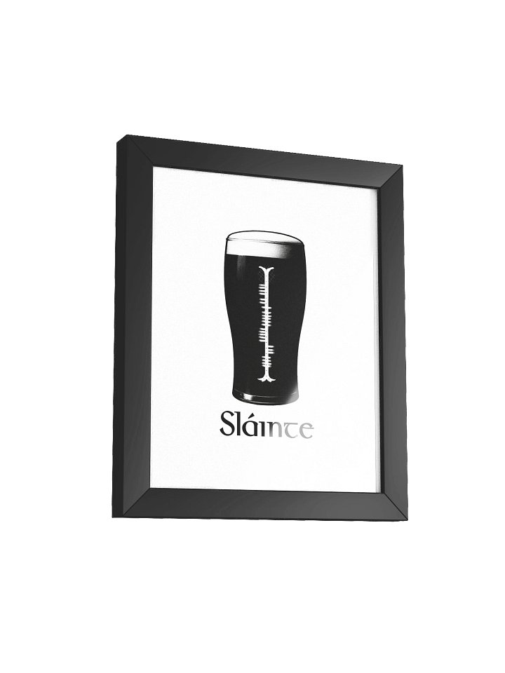 Sláinte – Celtic Health & Cheers Ogham Framed Art Print product image (12)