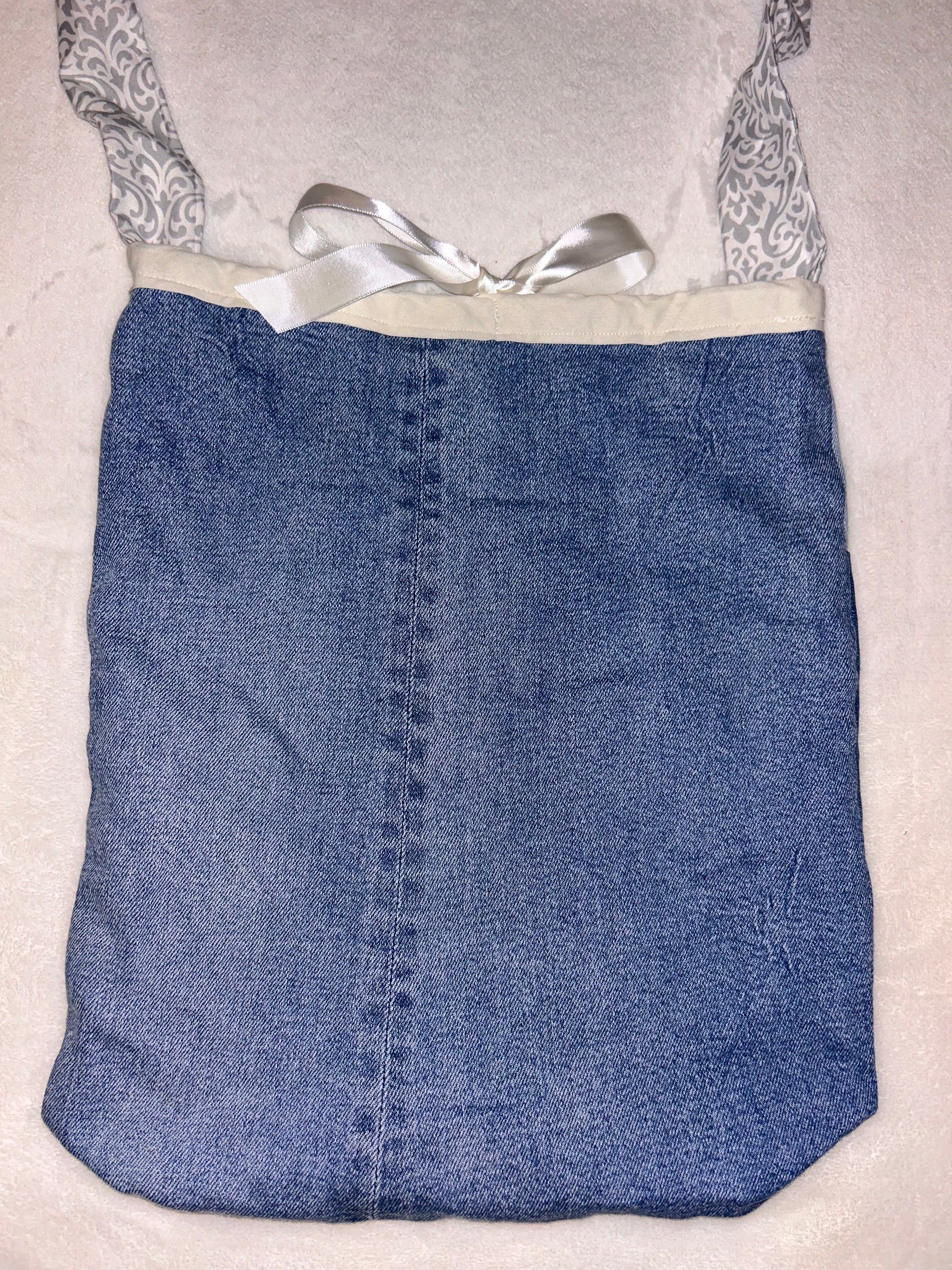 Denim patchwork tie tote product image (5)