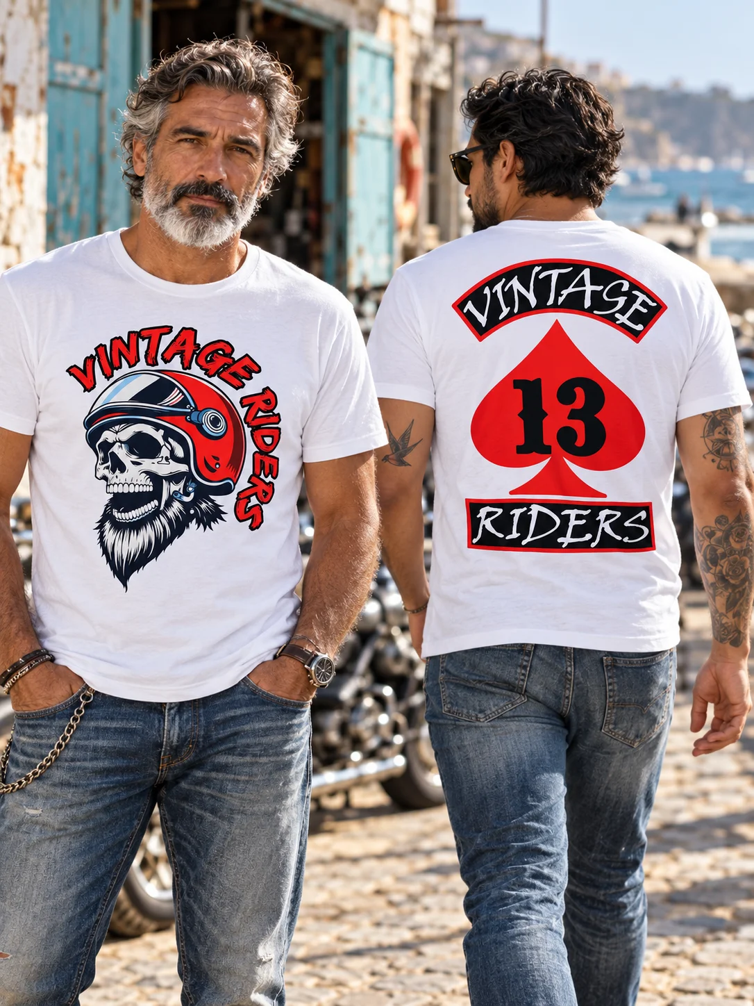 Bearded Skull + Vintage Riders 13 — Bella+Canvas Unisex Supersoft Tee product image (1)
