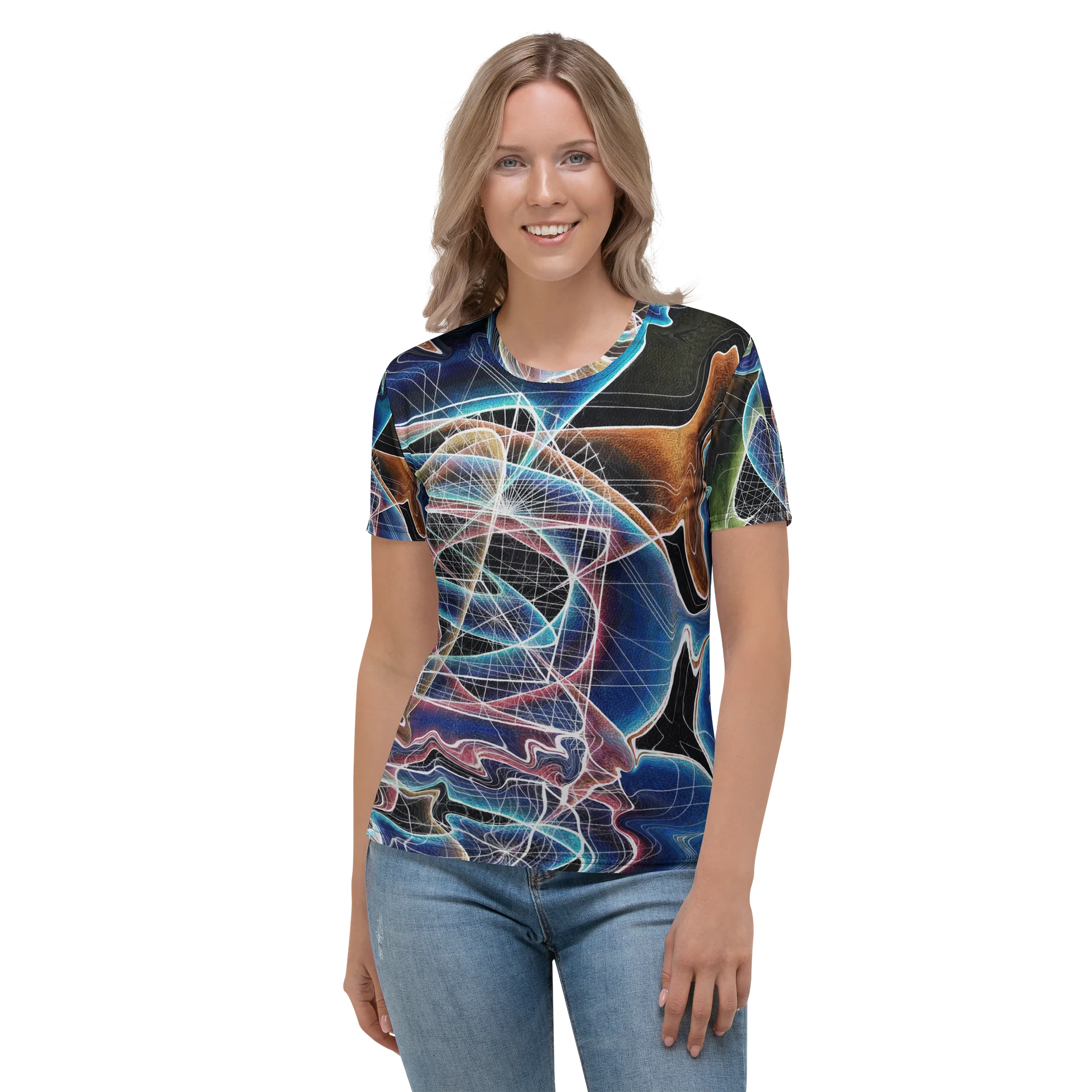 Translucent Heart - Geometric Negative Art Women's Crew Neck T-Shirt product image (2)
