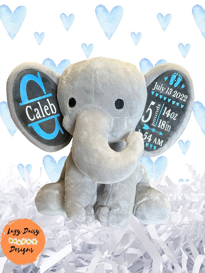 Personalized Baby Boy Elephant Keepsake Plush product image (1)