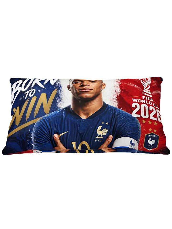 "Born to Win" France - Mbappé Pillow 20"x12" product image (1)