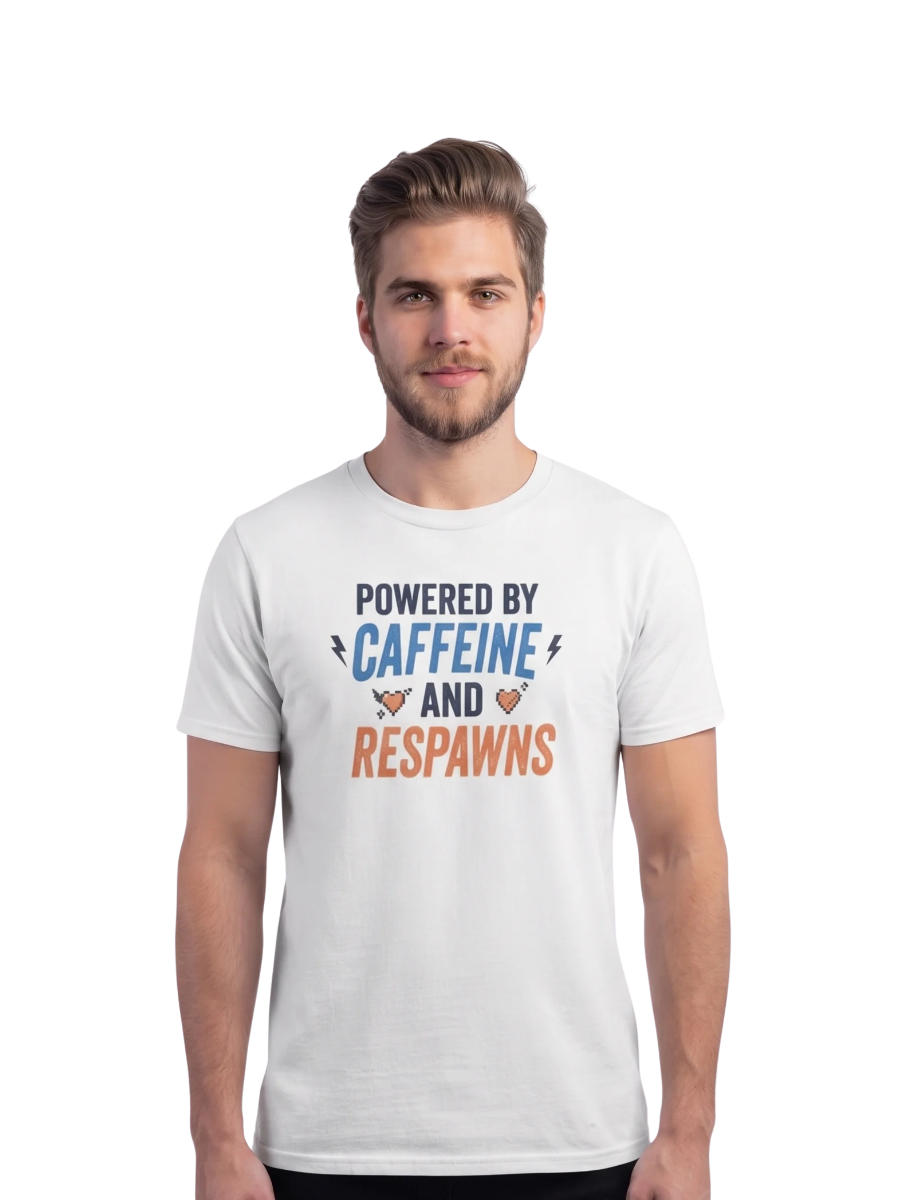 Powered By Caffeine And Respawns Gamer Tee product image (1)