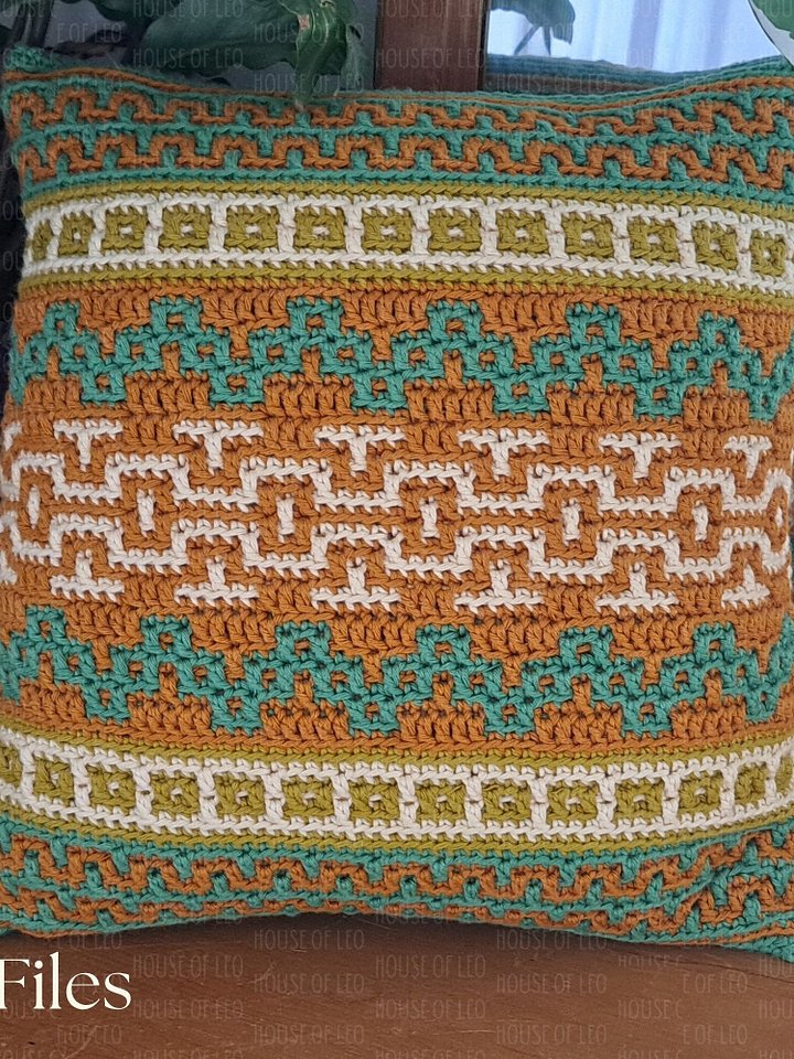 Mosaic Throw Pillow, Mosaic Crochet Pattern product image (2)