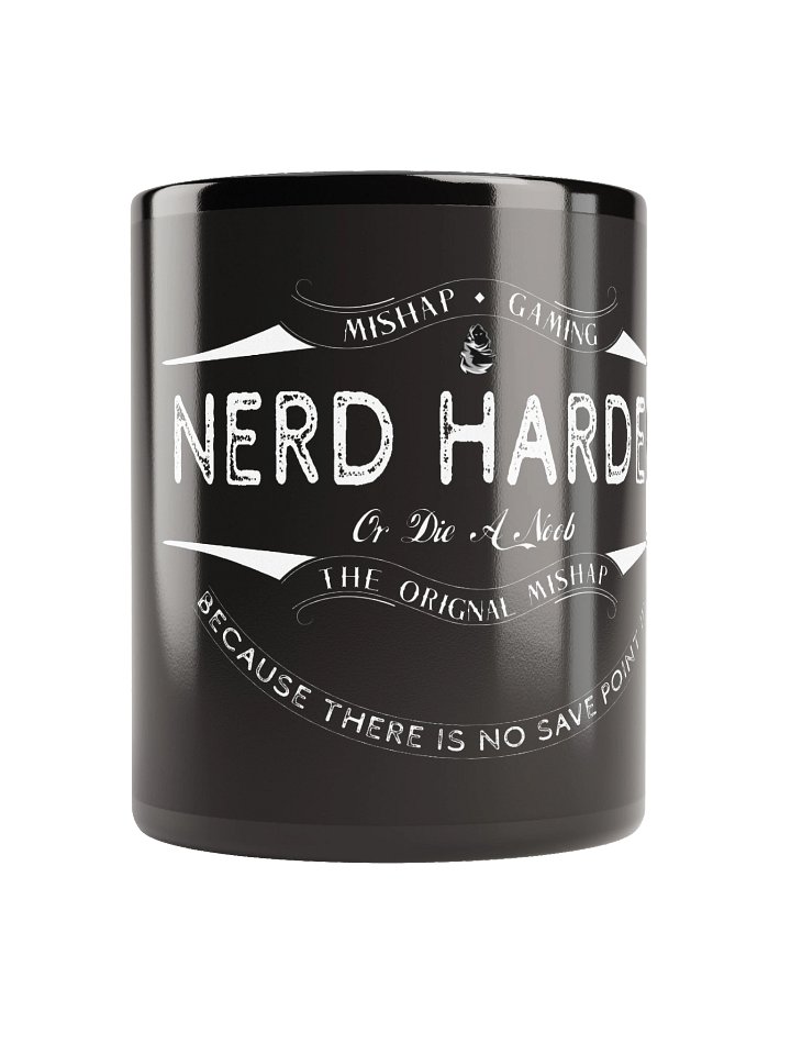 Nerd Harder or Die a n00b Mug (Black) product image (4)