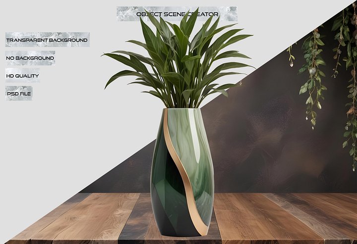 Luxe Botanique – Graceful Verdant Vase PNG product image (2)