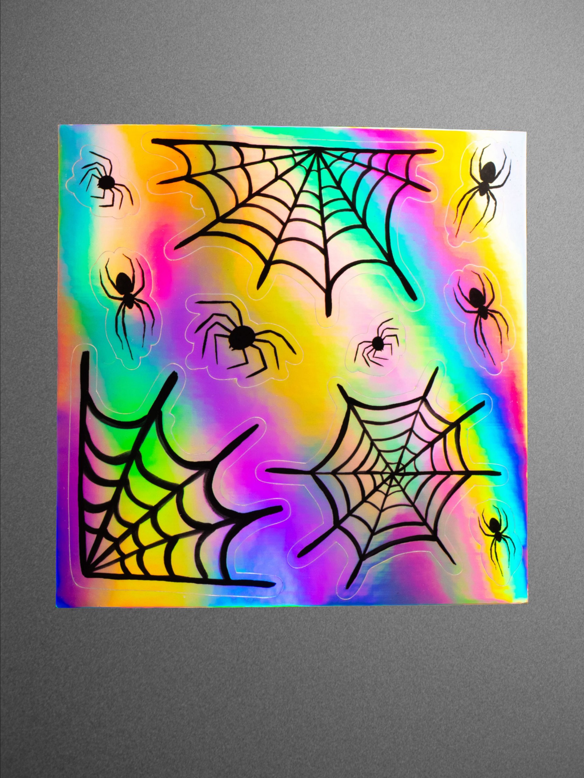 HOLOGRAPHIC STICKER SHEET - SPIDERS product image (1)
