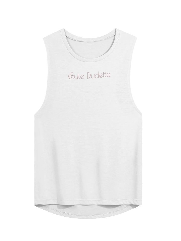 Cute Dudette Women's White Tank Pink Logo product image (1)