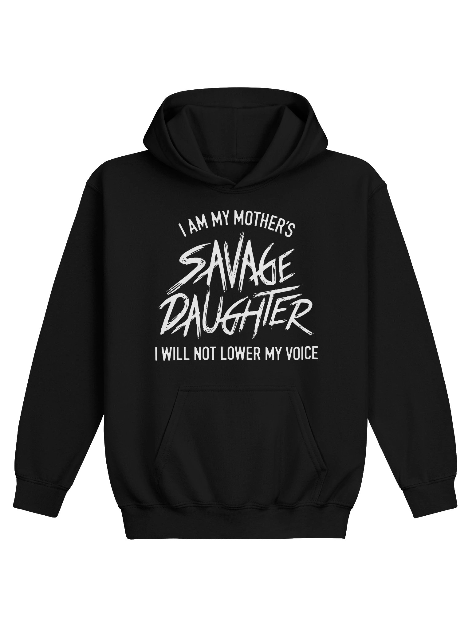 Kids Savage Daughter Heavyweight Hoodie (black print) product image (1)