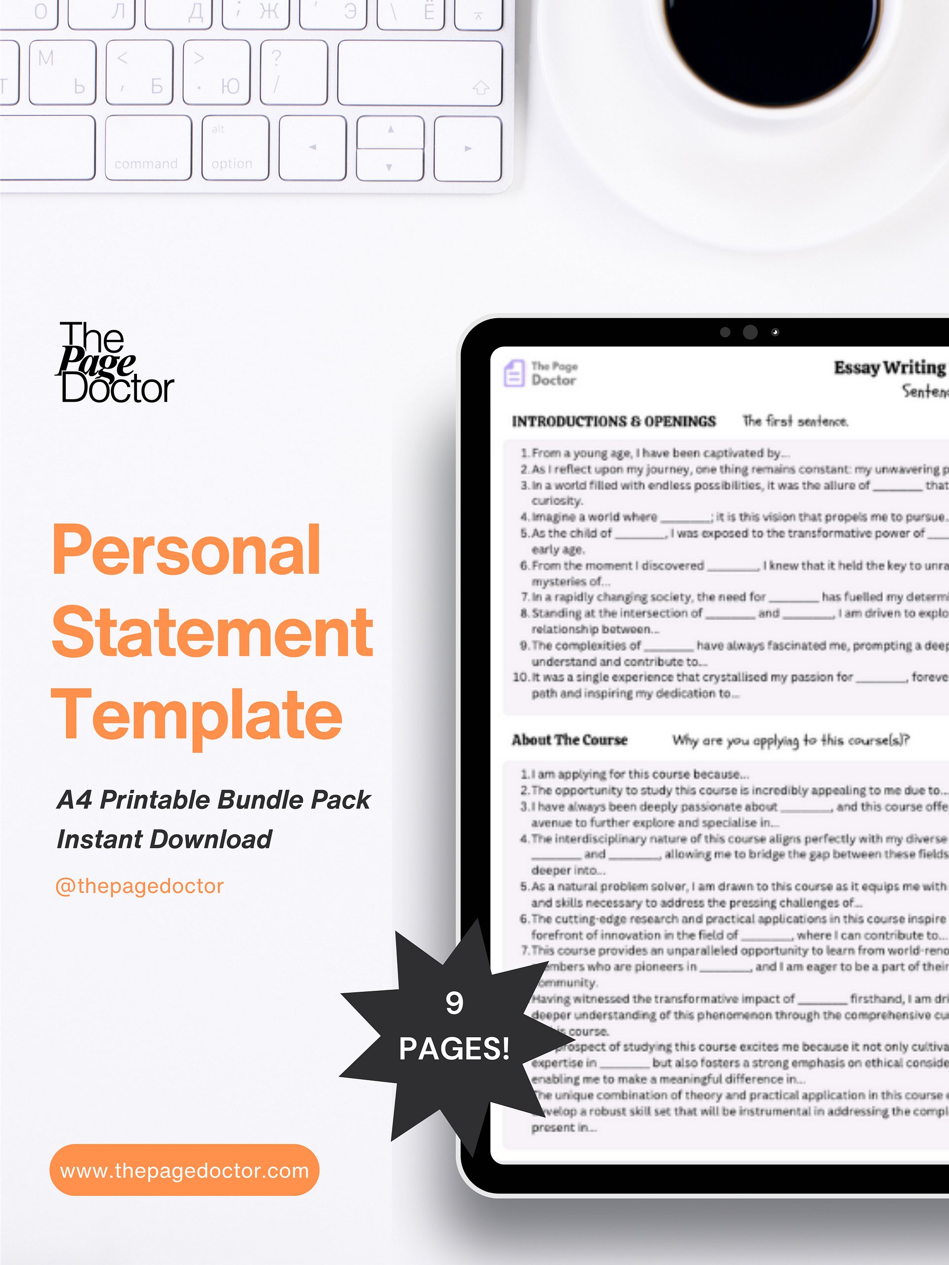 Personal Statement Writing Template product image (1)