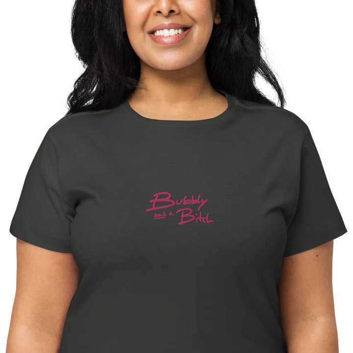 Bubbly and a B*tch (pink) embroidered waist length t-shirt product image (22)