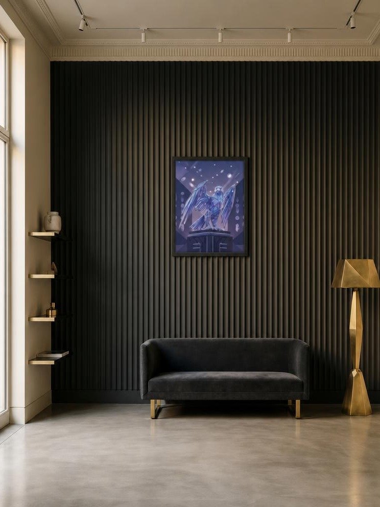 Geometric Metallic Falcon Framed Poster - Neo-Deco Wall Art product image (5)