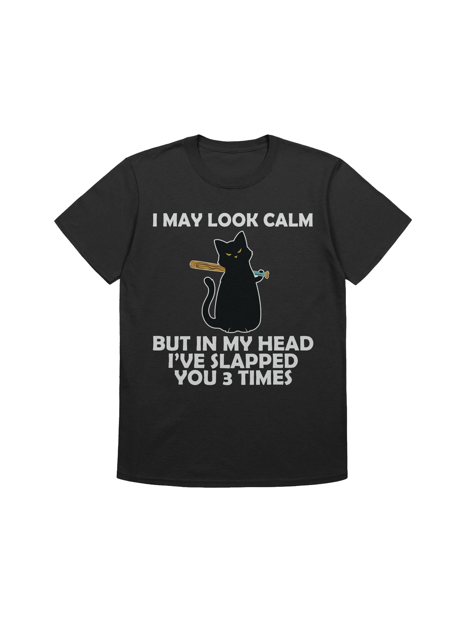 Meme – Psycho Black Cat – Bat Slap – Gildan Softstyle T-Shirt product image (1)
