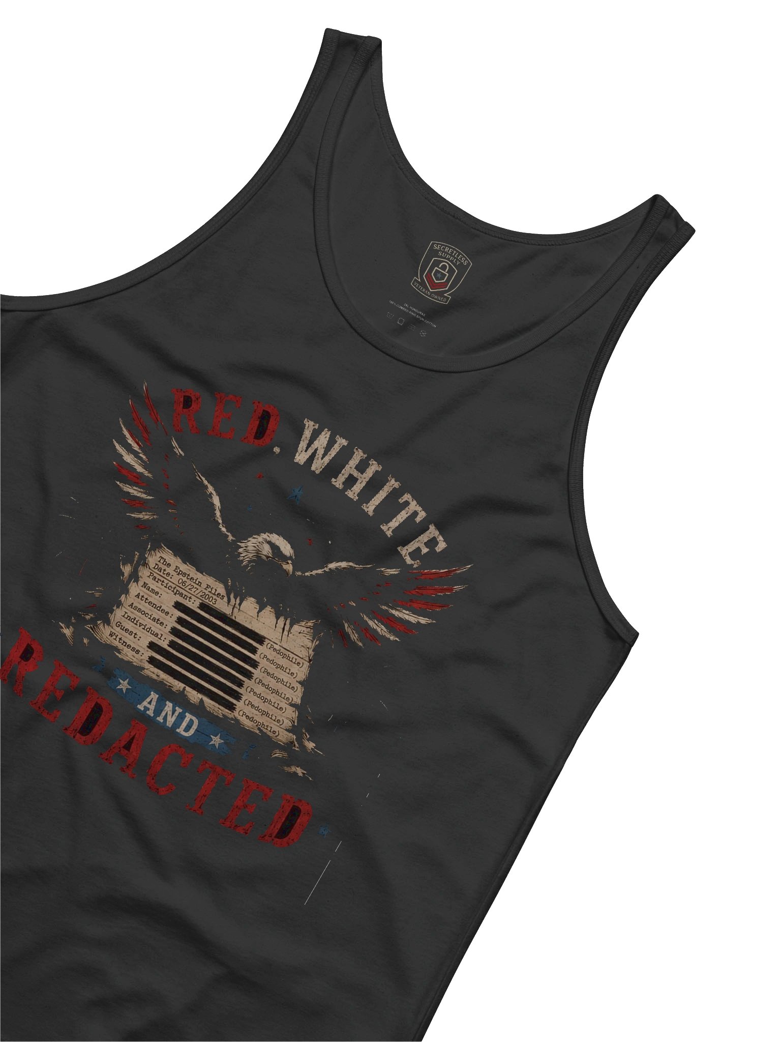 Red, white, and redacted 4th of July Tank top product image (4)