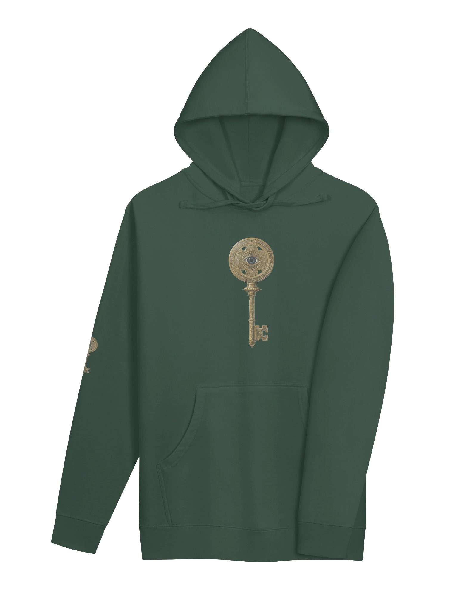 The Gatekeeper’s Key – Alpine Green Direction Edition (Front + Right Sleeve Print) | Unisex Midweight Hoodie product image (4)