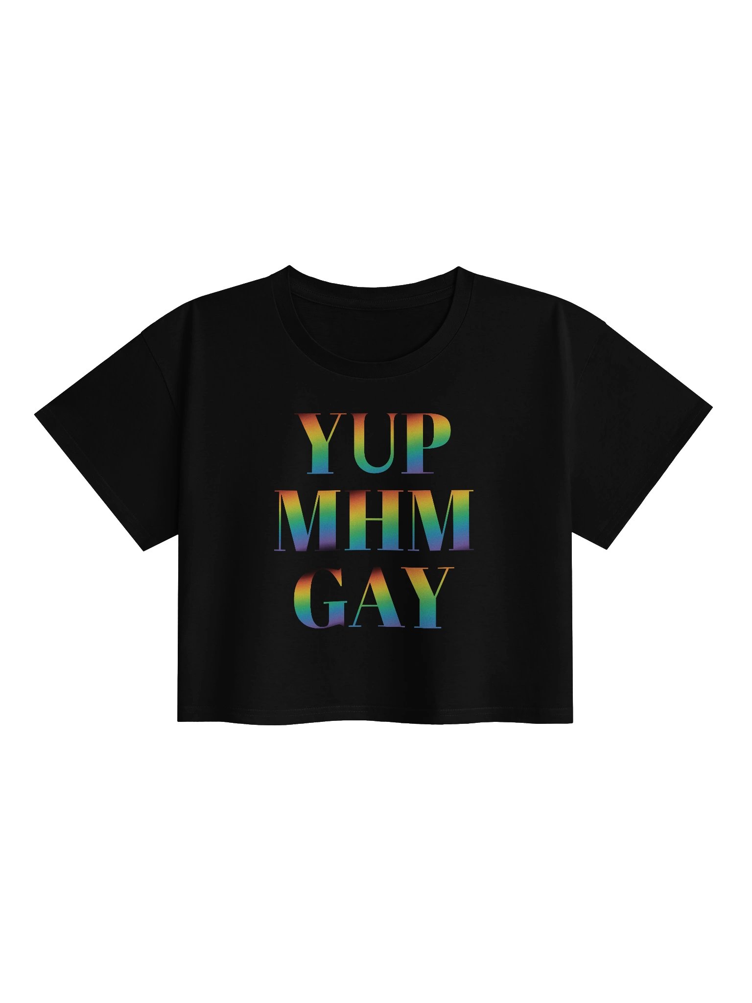 YUP MHM GAY Rainbow Serif Crop Top product image (2)