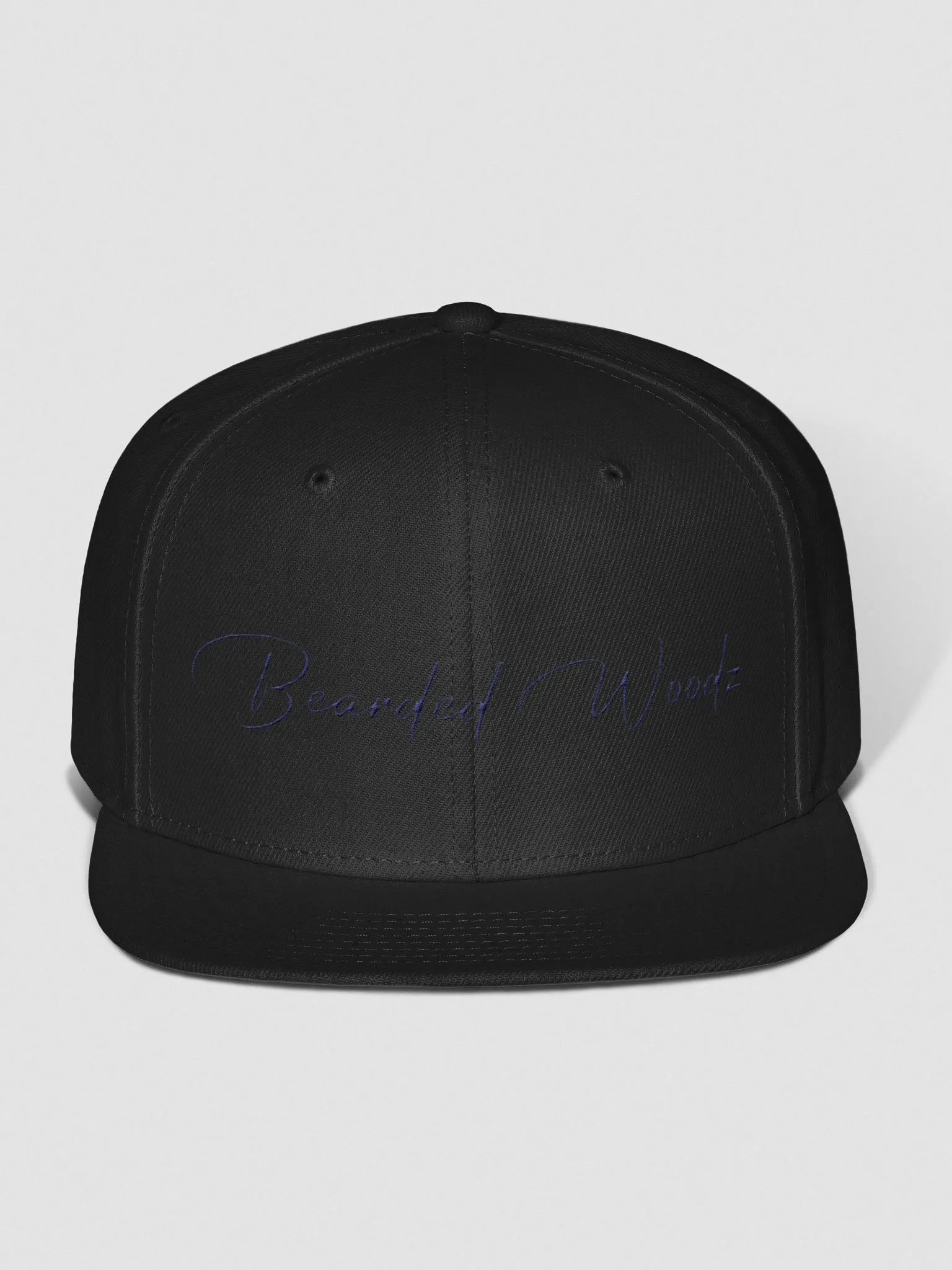 Bearded Woodz Signature Snapback Cap (Navy Embroidery) product image (1)
