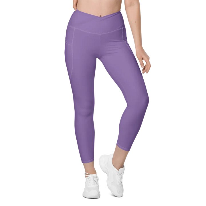 Purple Crossover Leggings with Pockets product image (2)