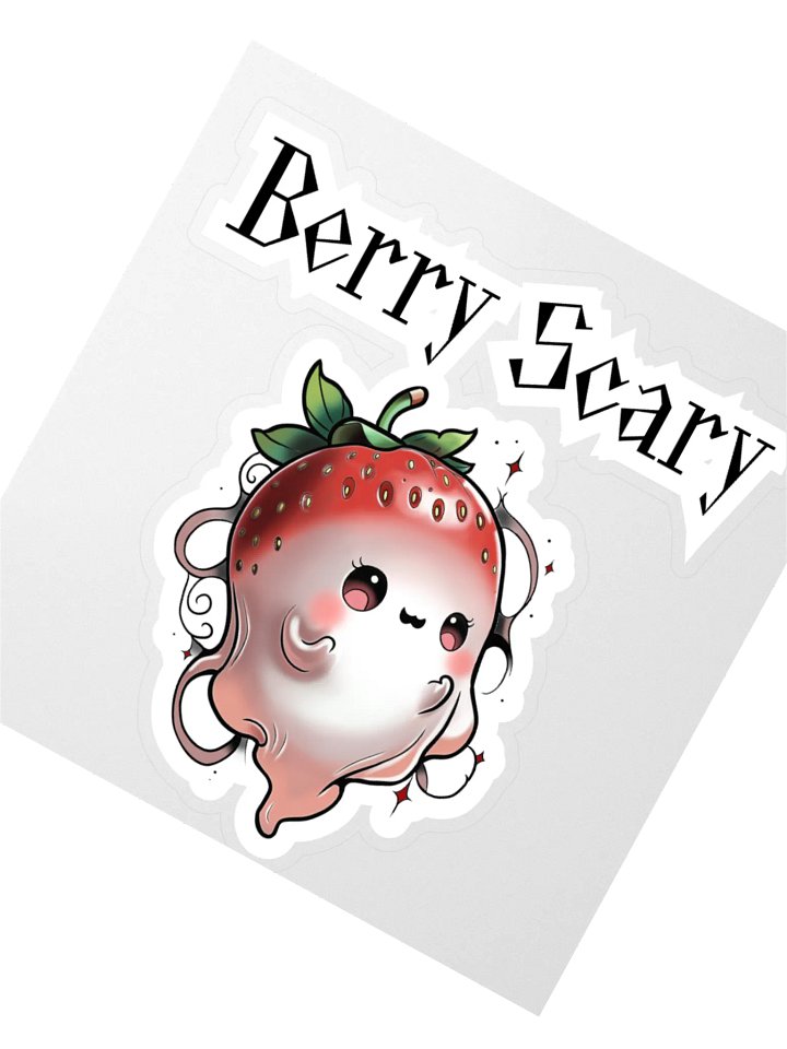Berry Scary Kiss Cut Stickers - With Words product image (5)