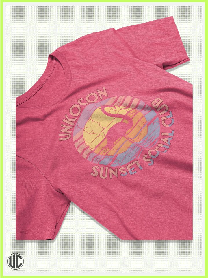 UnkoCon Sunset Social Club T-Shirt – Retro Flamingo Beach Tee product image (2)