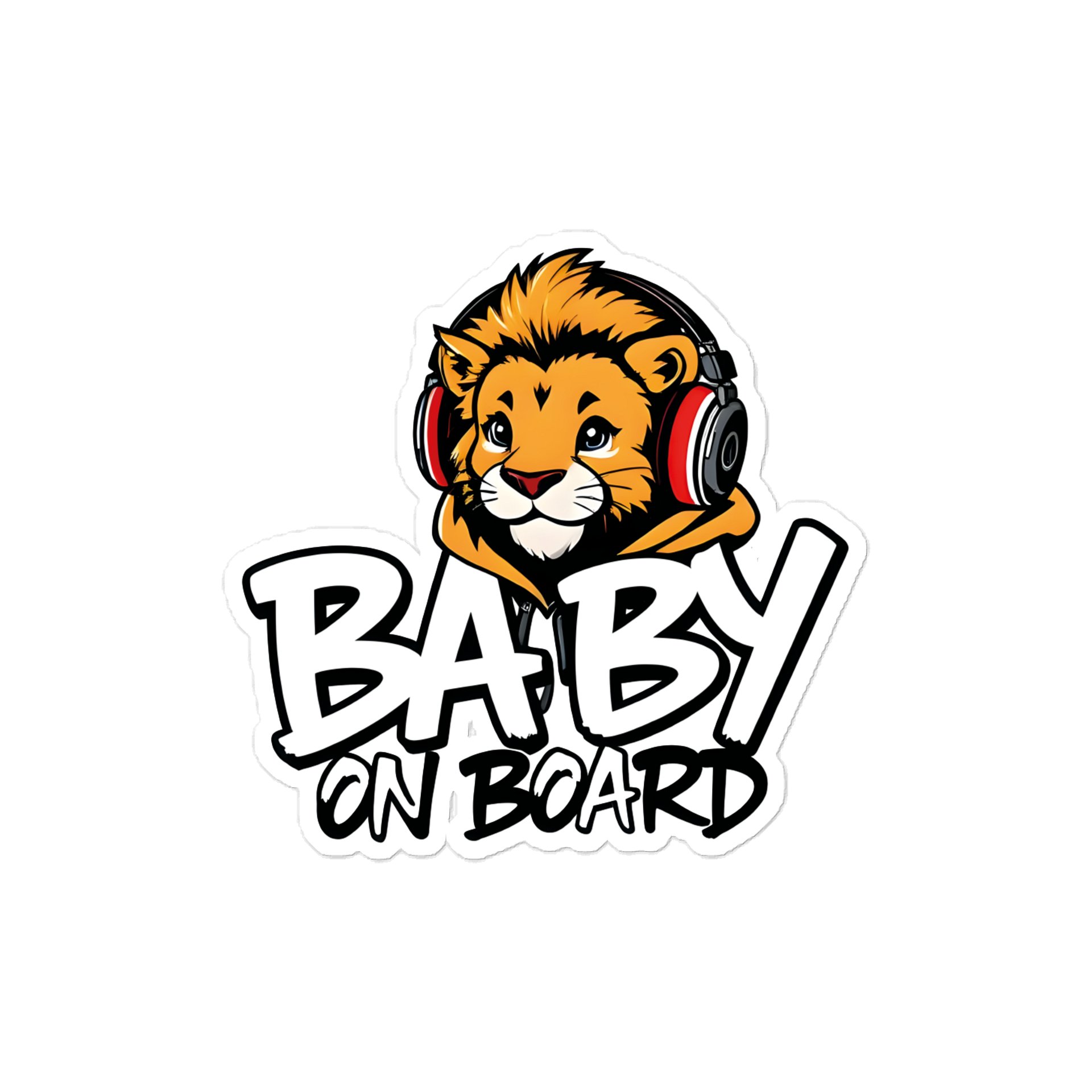 Cool Lion Urban Style Car Decal - 5x5 Premium Vinyl Sticker - Streetwear Inspired Lion with Headphones Graphic for Cars and Jeeps product image (1)