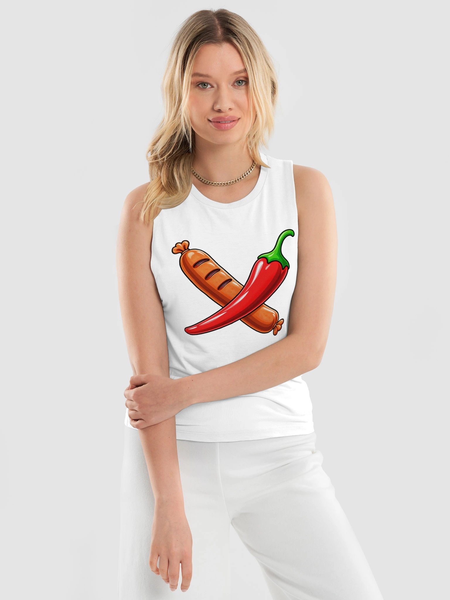 Sausage and Peppers Women’s Flowy Muscle Tank product image (3)