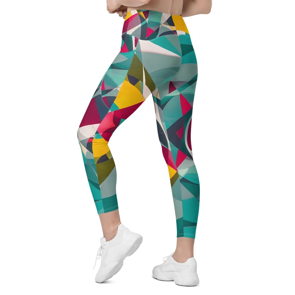 Abstract Lithographic Pattern Design Leggings with pockets - V9 product image (9)