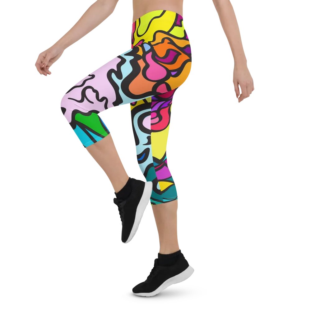 Vibrant Motion Custom Capri Leggings - Wave at Sunset product image (3)